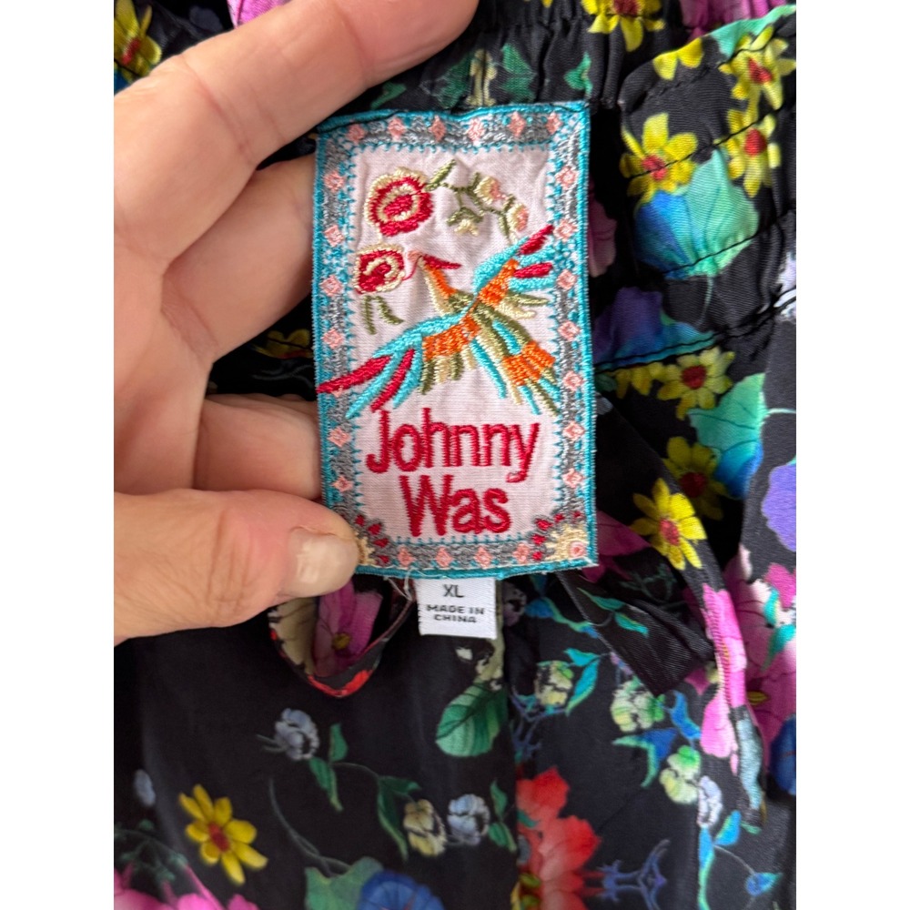 Johnny Was Floral Wide Leg Palazzo Tiered Floral Pants Size XL - Picture 9 of 13